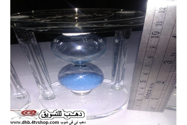 ساعة رملية 5 دقائق ملونة متحركة زجاج داخل شكل زجاجى شفاف رائع و شيك جدا ارتفاع 12 سم تقريبا 